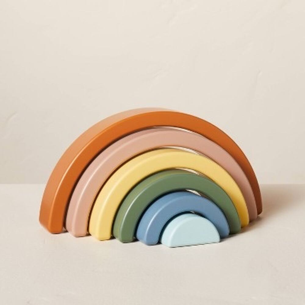 NEW Hearth and Hand with Magnolia Wooden Rainbow Stacking Toy